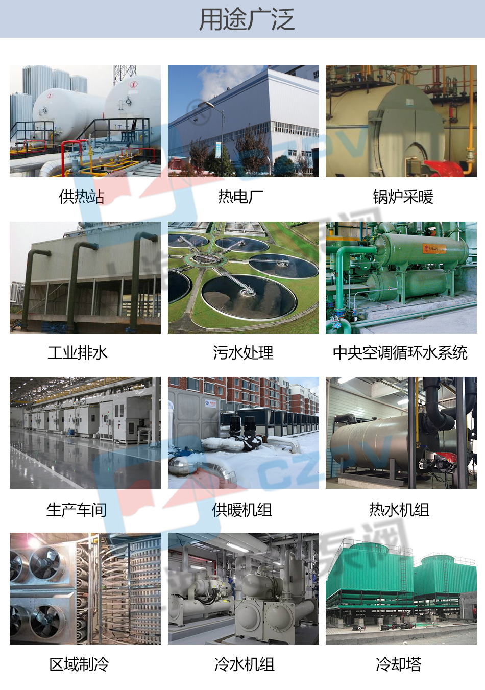 CZL系列便拆立式循環水管道增壓離心泵產品用途圖片