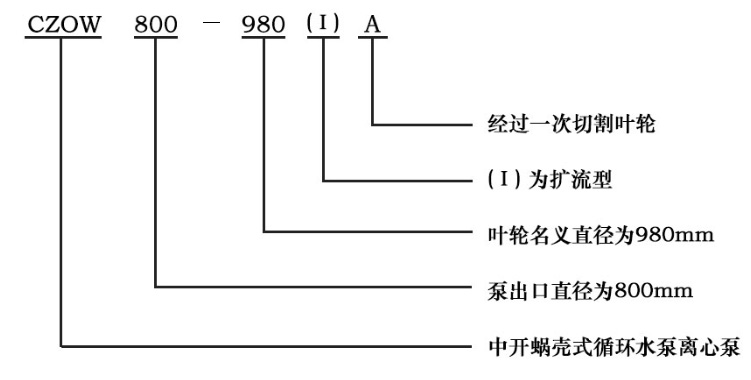 CZOW雙吸中開(kāi)泵型號(hào)意義