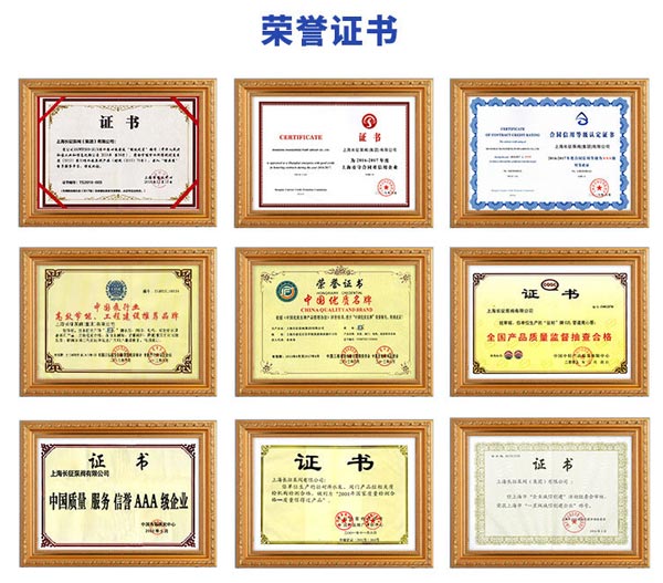 上海長征泵閥榮譽證書圖